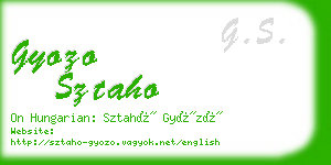 gyozo sztaho business card